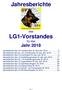 Jahresberichte. des LG1-Vorstandes für das Jahr 2018