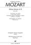 Wolfgang Amadeus MOZART. Missa brevis in B KV 275