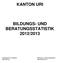 KANTON URI BILDUNGS- UND BERATUNGSSTATISTIK 2012/2013
