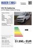 51.990,- EUR MwSt. ausweisbar. VW T6 California 2.0TDi Beach-Edition 6 Gang. Preis: Huber Cars GmbH & Co.KG Dorfstrasse Oderding