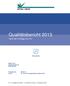 Qualitätsbericht 2013 nach der Vorlage von H+