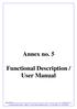 Functional Description / User Manual