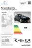 43.459,- EUR inkl. 19 % Mwst. Porsche Cayenne Cayenne Diesel Tiptronic. fahrzeugarena.de. Preis: