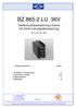 BZ LU 36V. Gleitschutzüberwachung 2-Kanal mit Ventil-Leitungsüberwachung. B+Z Art. Nr Inhaltsverzeichnis: