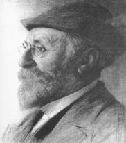 Komponist Hans Schnopfhagen, Vater von Franz Schnopfhagen. Radierung von August Steininger Abschlussprüfung zur Augenheilkunde fehlte.