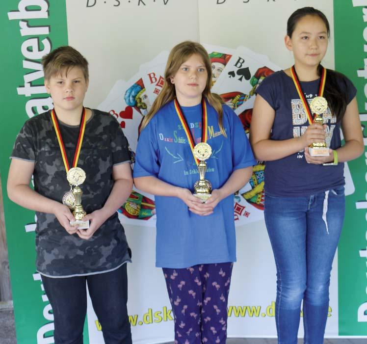 27. Deutsche Schüler- und Jugend-Meisterschaft Drei erstplatzierte Bambinis Leonie Brandt, Julien Kräge und Estella Sloty.