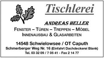 Burgstr. 9, 14548 Schwielowsee OT Ferch Tel: 033209-72301 Schwielowseestr.
