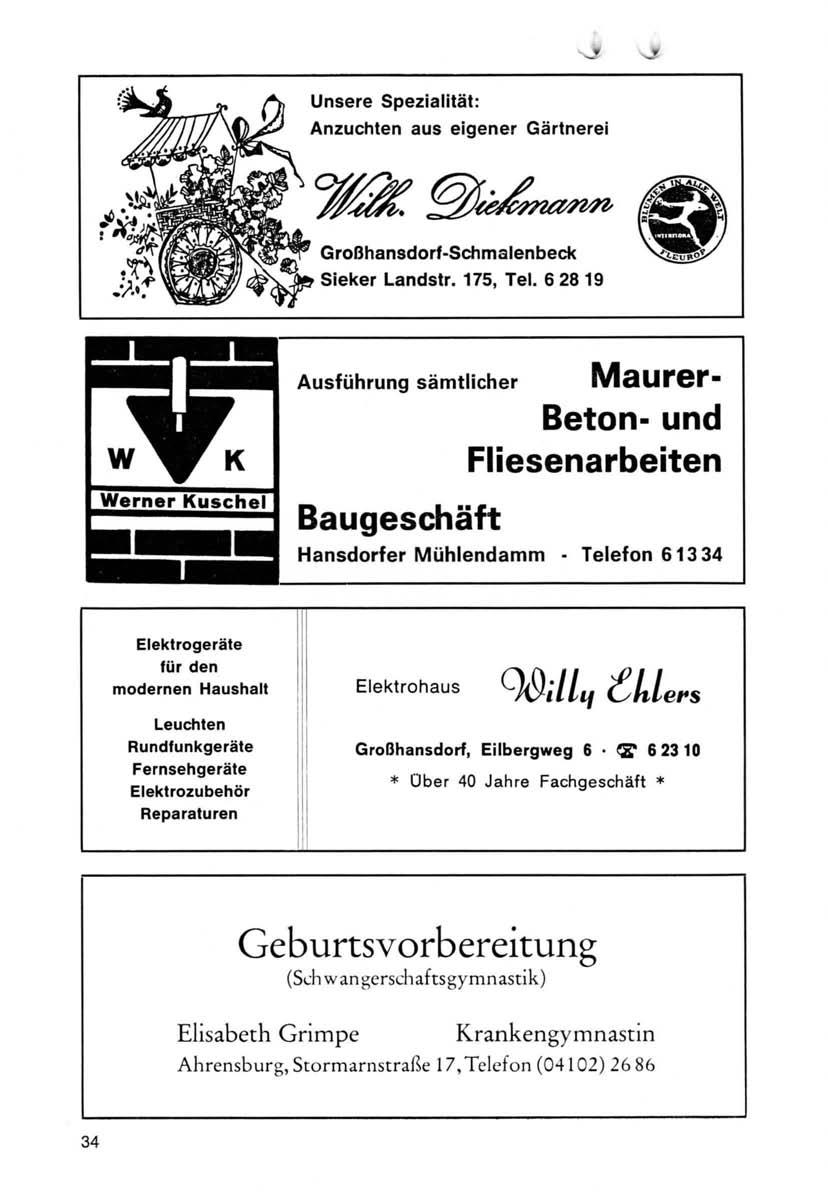Unsere Spezialität: Anzuchten aus eigener Gärtnerei Großhansdorf-Schmalenbeck Sieker Landstr. 175, Tel.