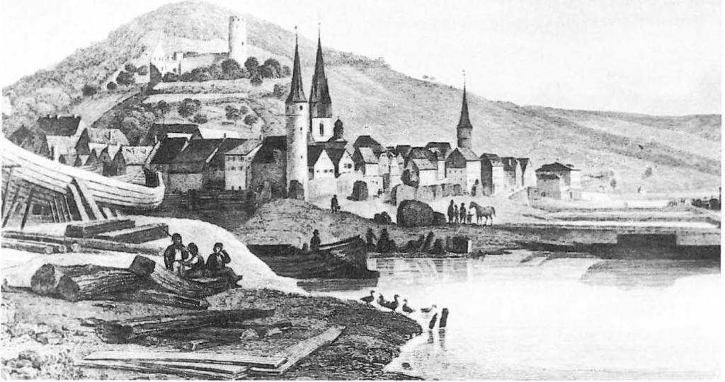275 Abb. 14 Ge münden am Main im fahr 1844; links die Schuster-Werft an der Mündung der Saale in den Main.