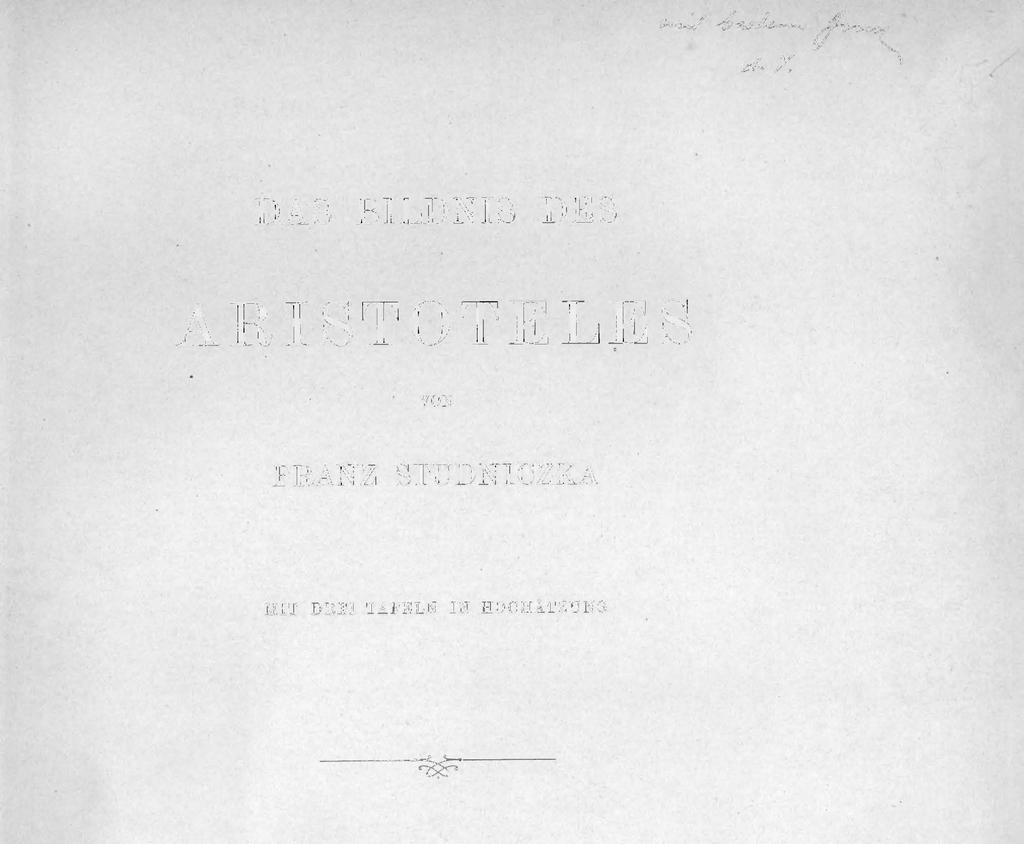 Das Bildnis Des Aristoteles Von Franz Studniczka Mit Drei Tafeln In Hochatzung Leipzig Pdf Kostenfreier Download