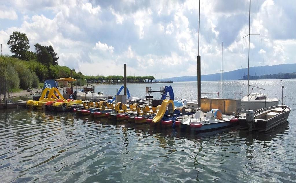 Radolfzeller Bootsvermietung 2017 Unsere Boote: Elektroboot und Motorboote Mit dem Elektromotor gleiten Sie ruhig und ohne Anstrengung umweltfreundlich durch s Wasser.