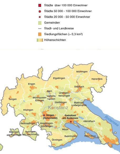 Karte Landkreis Konstanz mit der Stadt Radolfzell am Bodensee (2) Stand: 31.12.