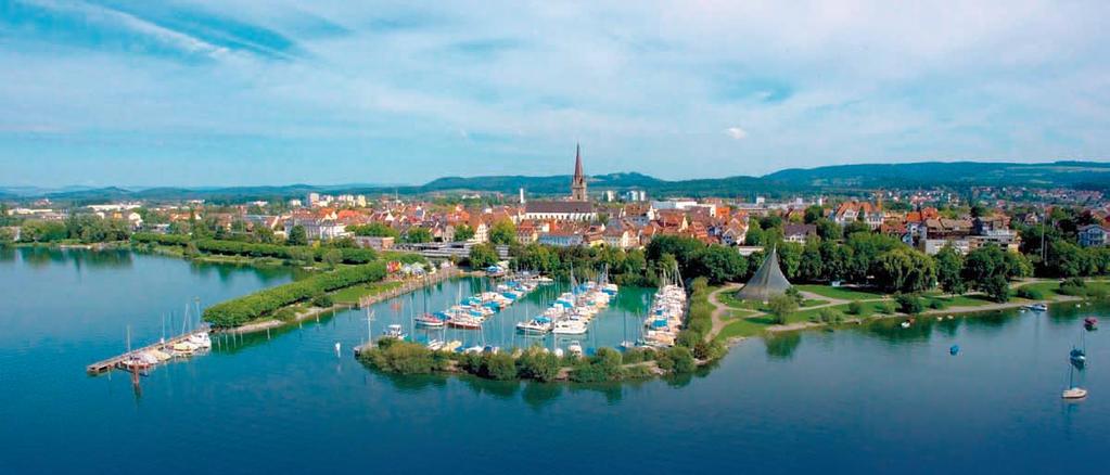 Stadt Radolfzell am Bodensee Blick auf Radolfzell mit Hafen Wäschbruck und Bodanrück Quelle: Stadt