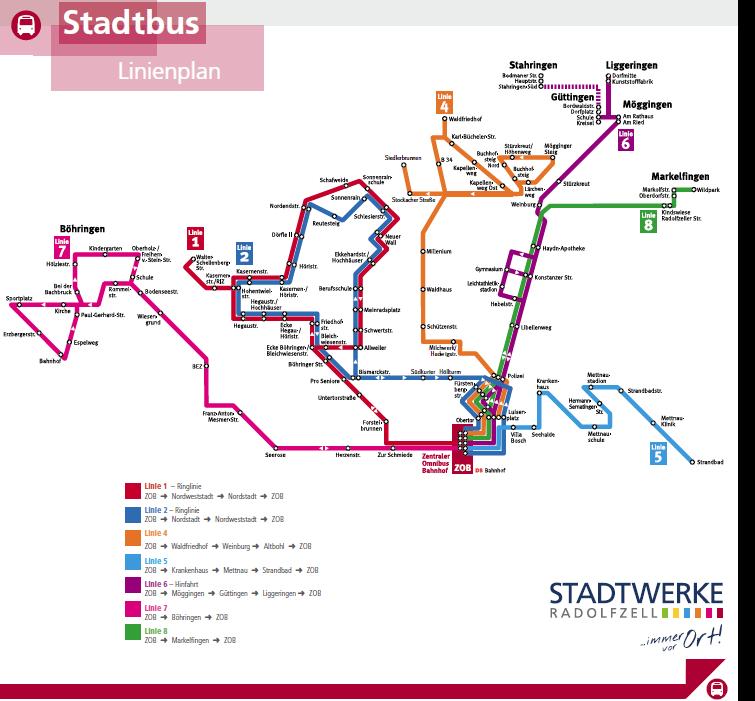 Stadtbus Linienplan in