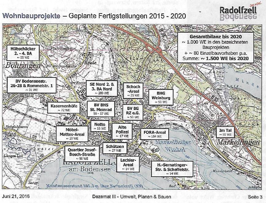 Neue Wohnbauprojekte in Radolfzell bis 2020 1.