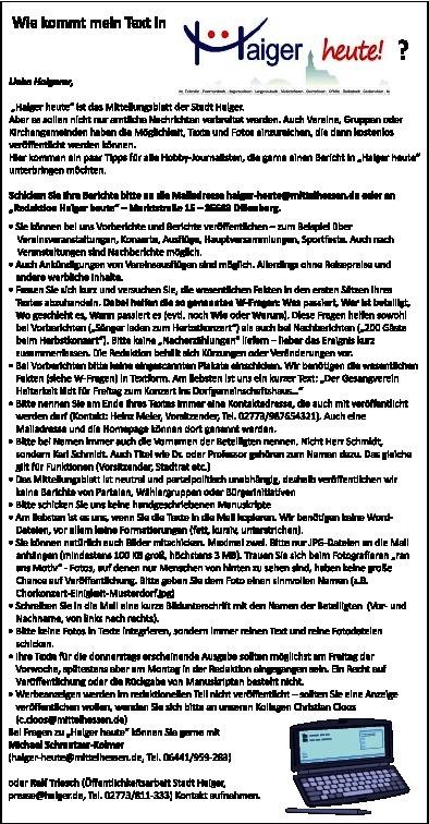 Donnerstag, 31. August 2017 Seite 7 TagderSpielleute Musikverein Haiger unterwegs in Gelnhausen Am Samstag, 26. August, fand in Gelnhausen der Tag der Spielleute des Hessischen Musikverbandes statt.