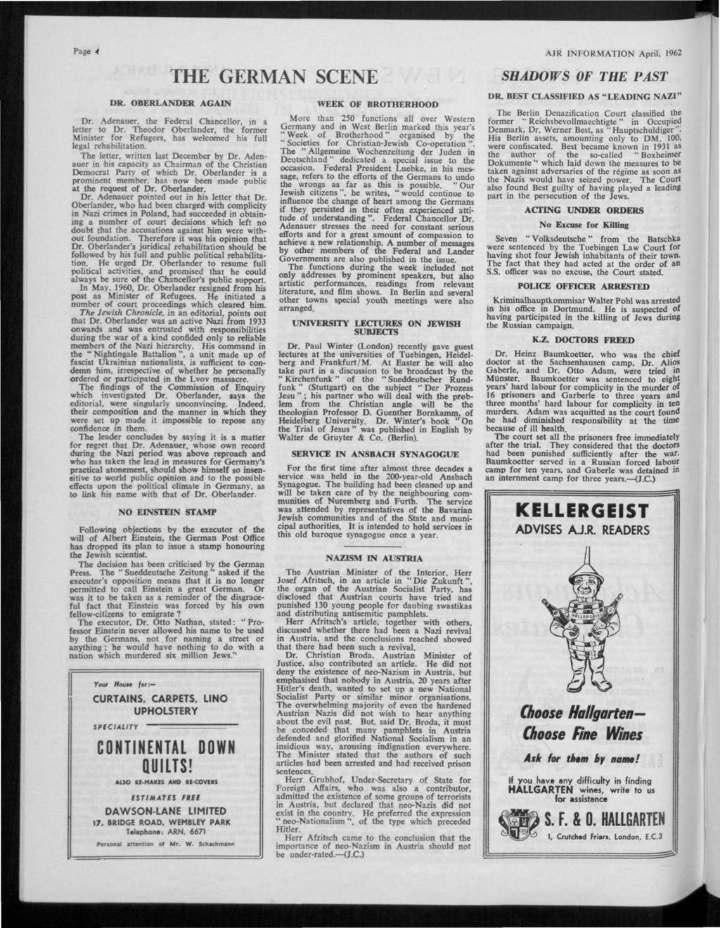 INFORMATION. Vol. XVII No. April, 1962 OP JEWISH GREAT BRITAIN. Wuensche der " Staatenlosen und Fluechtlinge ** - PDF Kostenfreier Download