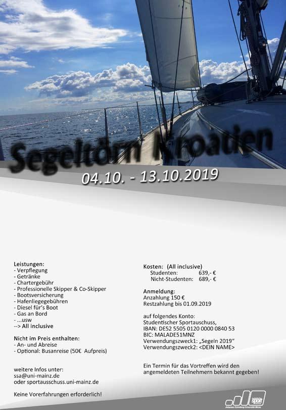 20 Sportprogramm Sommersemester 2019 Lass dich am Steuer auf einer der 14-Meter Yachten vom Wind über das Mittelmeer tragen.