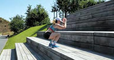 Sarah Schrader trainiert am liebsten am Baakenpark, denn die Tartanbahn und die Stufen der Himmelsleiter bieten beste Gegebenheiten.