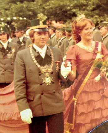 MASPERN-König Josef Kesselmeier und ihre Majestät Margrit-Dagmar Tenge von den Western 1975