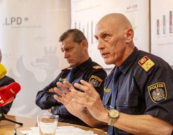 Bei der Pressekonferenz zur Kriminalstatistik 2018 in der Landespolizeidirektion Tirol am 3.