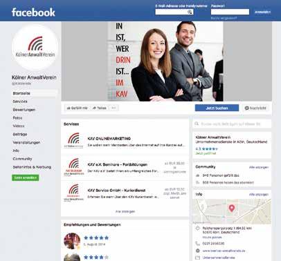 16 KAV Intern WARUM SOCIAL MEDIA? Neben seiner Website und der neuen Kölner Anwaltverein App ist der KAV auch in den sozialen Medien aktiv.