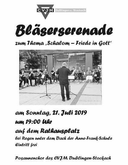 Ihre Bürgerstiftung Bläserserenade Herzliche Einladung zur Bläserserenade am Sonntagabend: alte und neue Musik, Gedanken zum Thema Frieden, wie wir ihn nur bei Gott finden, und zum Schluss noch ein