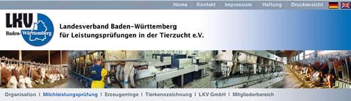 Der LKV im Internet Die Internetseite des Landesverbandes Baden-Württemberg für Leistungsprüfungen in der Tierzucht e.v. www.lkvbw.