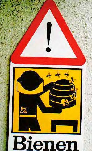 Warnschild Bienen mit Adressfeld 12,5 x 15 cm Schild /"Bienenstand/"