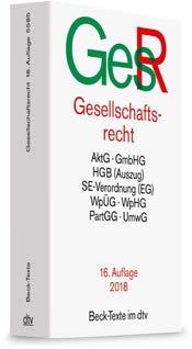 In Leinen 69,00 ISBN 978-3-406-71268-5 Beck-Texte im dtv Handelsgesetzbuch mit Einführungsgesetz, Publizitätsgesetz und Handelsregisterverordnung.