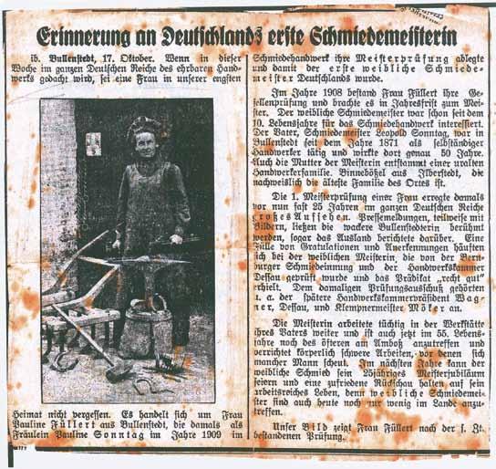 Nummer 3 21 Von Herrn Helmut Zander, der Stadt Güsten, erhielt die Gemeinde llberstedt folgenden alten Zeitungsausschnitt, welcher lt. vorhandenen Daten im Jahr 1933 veröffentlicht wurde.