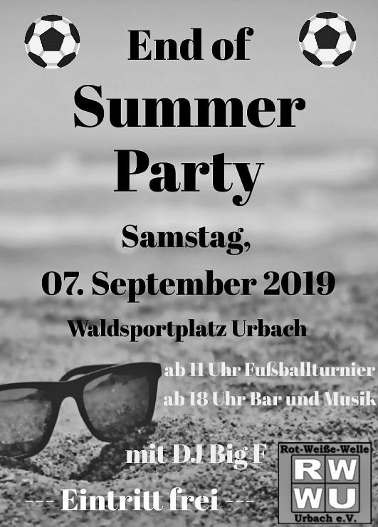 September 2019 RWWU Soccer Cup & End of Summer Party mit DJ Big F aus Heilbronn. Eintritt frei. Termine 30.11.2019 Weihnachtsfeier Wettkämpfe 14.09.2019 Königsschießen 17.12.2019 Fun-Cup 07.10.