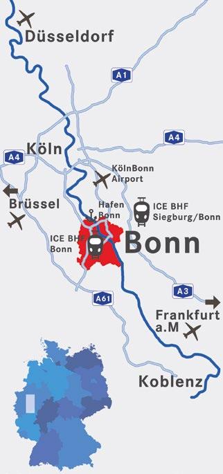 I.2 Verkehr und Infrastruktur. Verkehrliche Anbindung Die Bundesstadt Bonn liegt inmitten der Europäischen Rhein-Region.