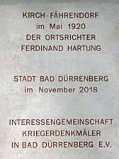 - 17 - Heimatzeitung, 20. September 2019 Das Kriegerdenkmal im Ortsteil Kirchfährendorf konnte am 25.05.