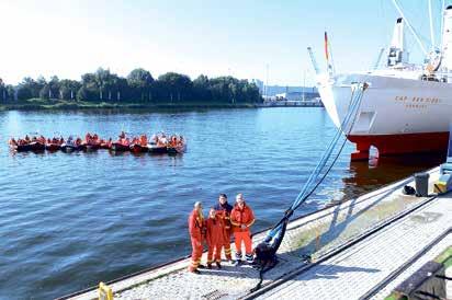 Die Besatzung Vanessa Langmaack, Peter Wesenberg und Karin Masannek betreuten anschließend das Drachenbootrennen der freiwilligen Feuerwehren aus Schleswig- Holstein.