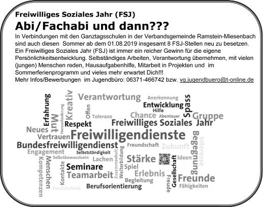 Seite 8 Amtsblatt der Verbandsgemeinde Ramstein-Miesenbach Nr. 20 Donnerstag, 16. Mai 2019 ein gegenseitiges voneinander Lernen ermöglicht wird. Der 1.