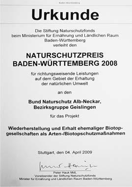 Juli 2006 2006 Stauung des Talbachs auf der BNAN-Talbachwiese bei Unterböhringen, um dem Feuchtbiotop mehr Wasser zukommen zu lassen.