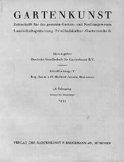 Die Landesgruppe HH/S-H der DGfG zwischen 1906 und 1945 Abbildung 38: Titelblatt der Vereinszeitschrift: Gartenkunst.
