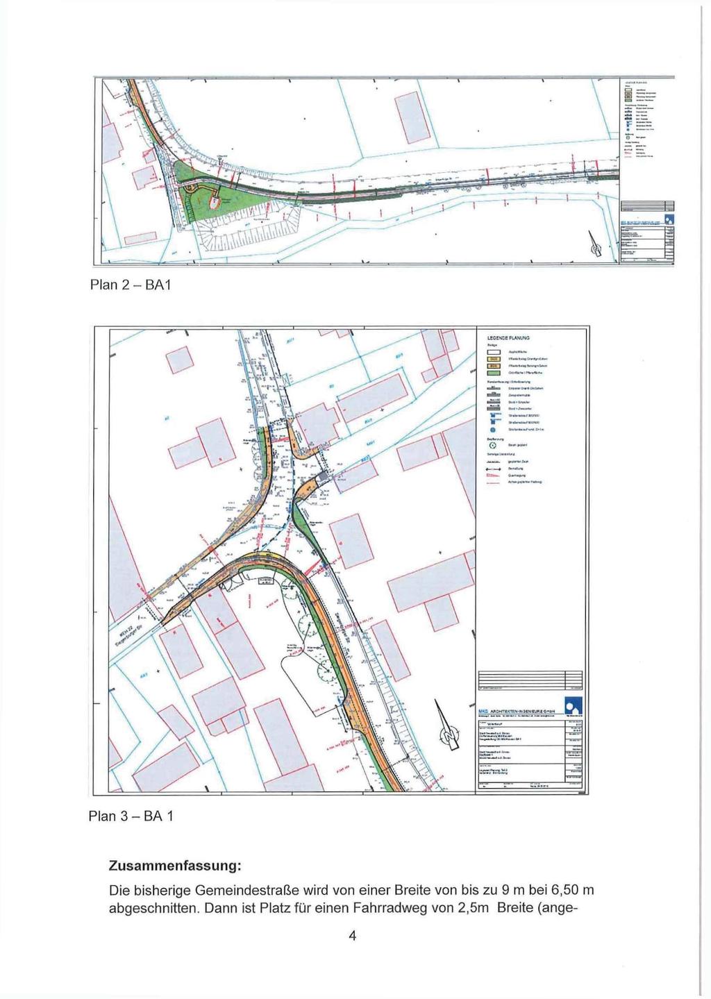 imm\ Plan 3 - BA 1 Zusammenfassung: Die bisherige Gemeindestraße wird von einer Breite von