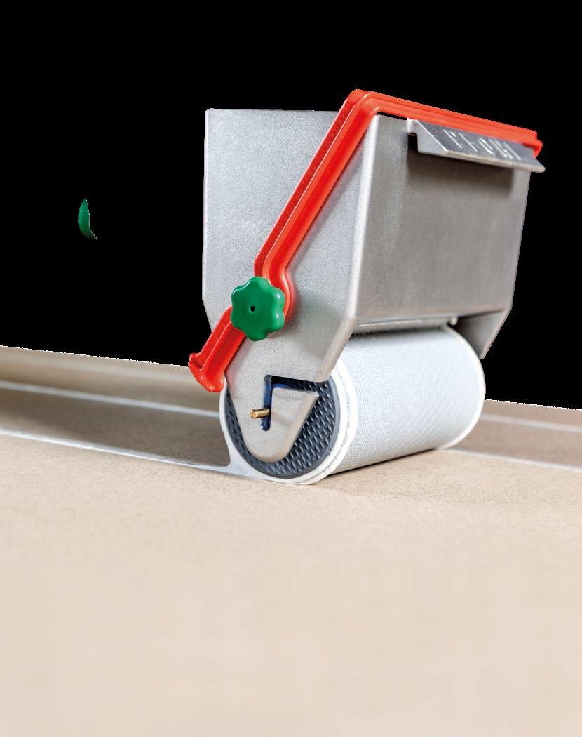 Glue applicator with foam rubber roller
