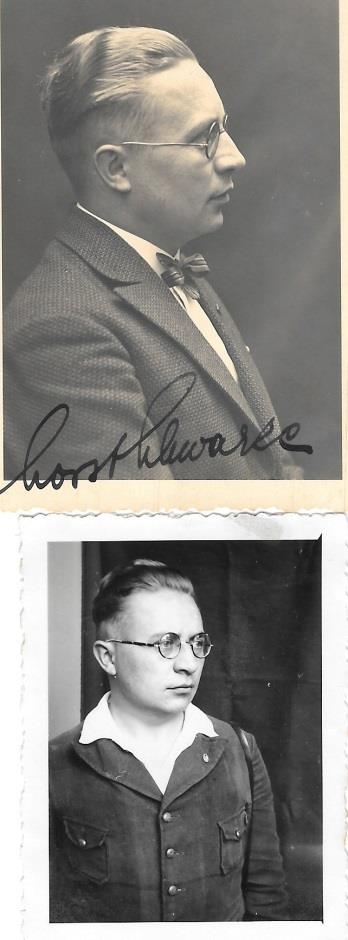rechts: Lehrer Ernst Gocht, beide im