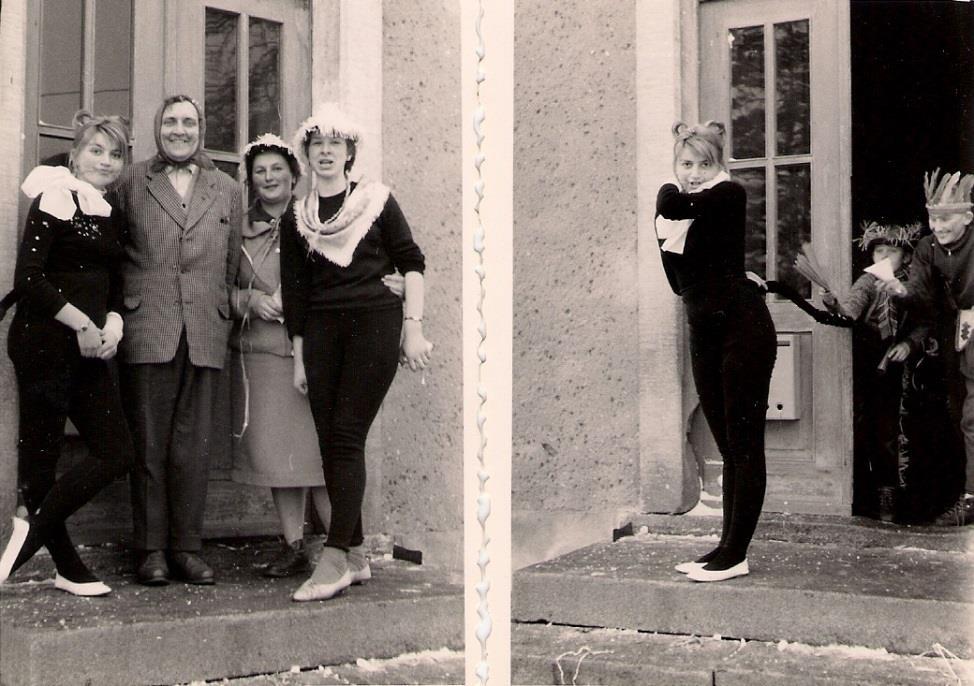 Wahrscheinlich 1963 feierten (von links): Elke Dunger, Erich Konopka, Charlotte Schön, Margitta