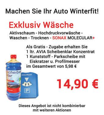 Autowaschen ist werktags Tankstelle in Horb Für Sauberkeit sorgen hochwertige SONAX-Waschprogramme einen kompetenten und freundlichen Dienst rund ums Auto.