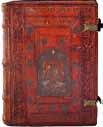Handgeschriebenes lateinisches Antiphonar in roß-folio auf 158 Pergamentblättern mit über 200 Initialen in Blau und Rot.
