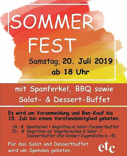 de Oskar-Kann-Turnier & Sommerfest am 20. Juli Alle weiteren Infos zum Oskar-Kann-Turnier finden Sie auf unserer Homepage unter www.etc-eppelheim.