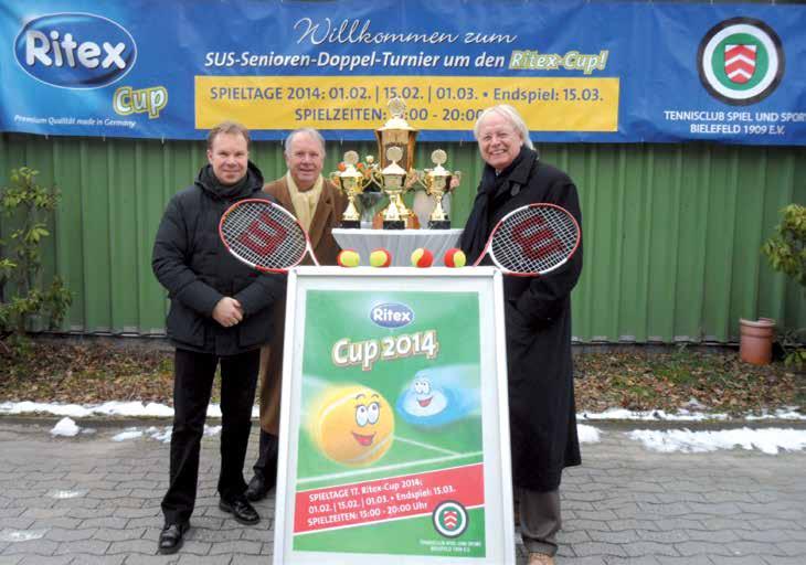 Events v.l.: Welf und Heiner Kornfeld (Turnierleitung) und Hans-Roland Richter (RITEX) 17. Ritex-Cup Zum fünften Mal nach 1998, 2000, 2006 und 2007 sicherte sich bei der 17.
