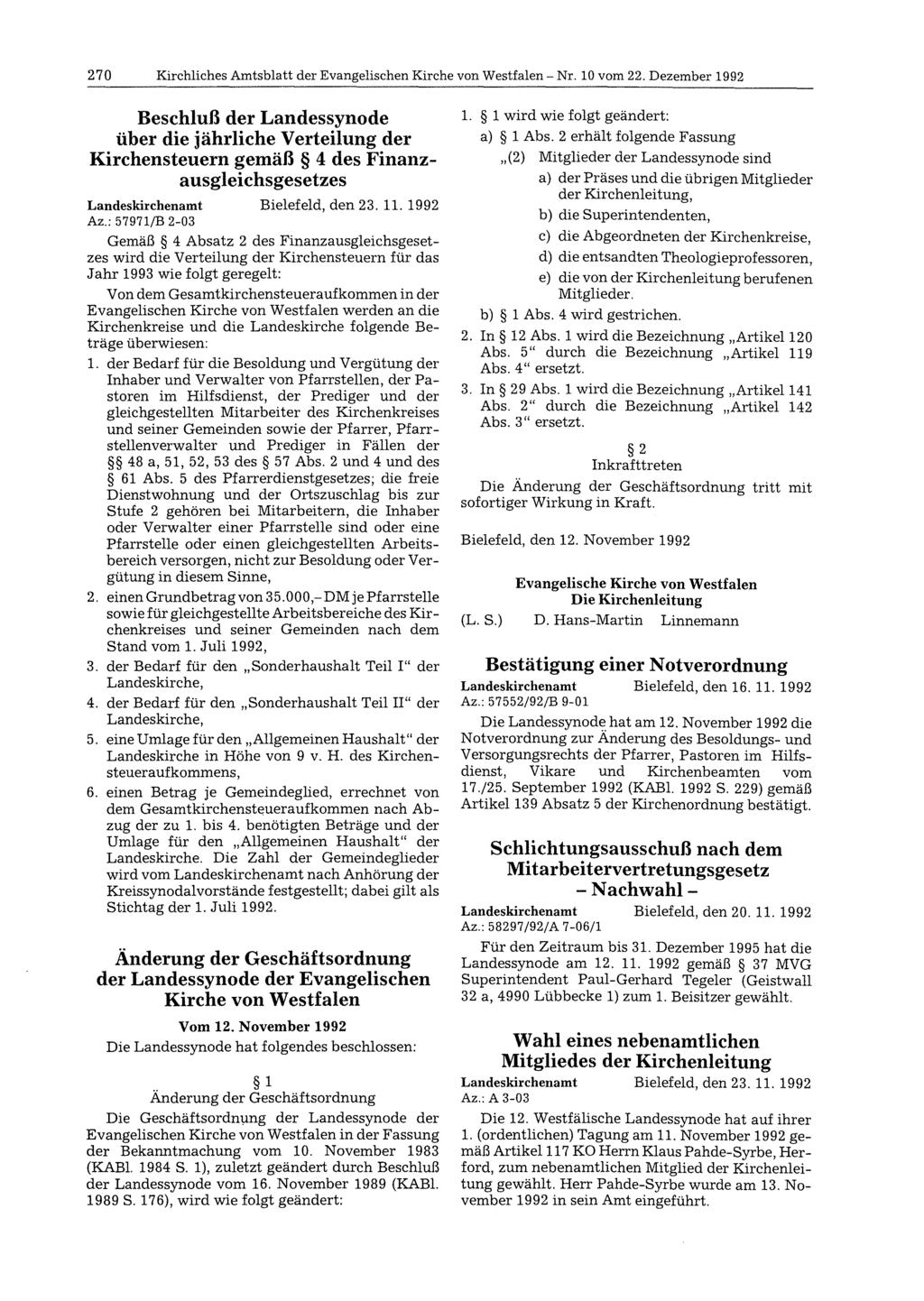 270 Kirchliches Amtsblatt der Evangelischen Kirche von Westfalen- Nr. 10 vom 22.