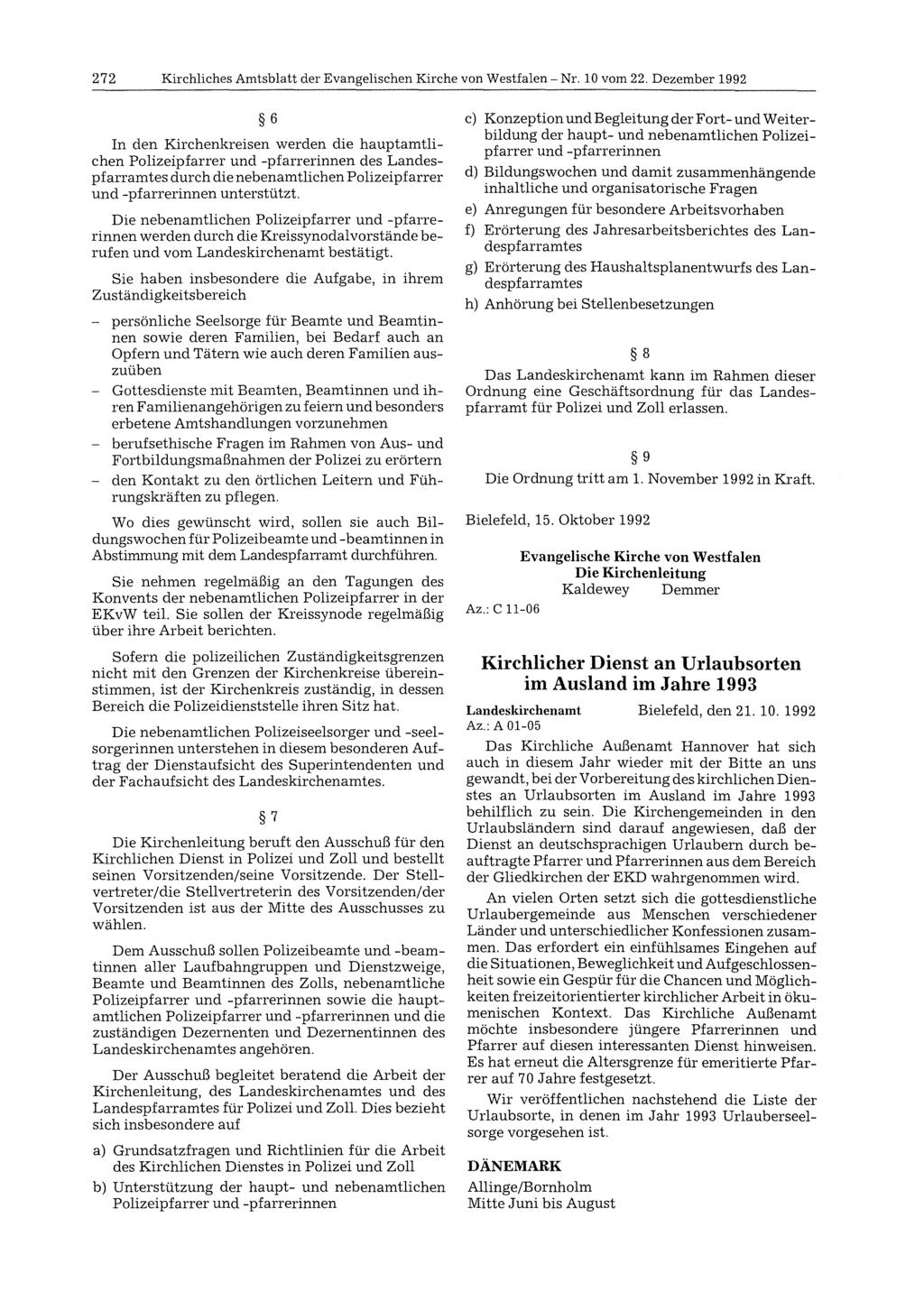 272 Kirchliches Amtsblatt der Evangelischen Kirche von Westfalen- Nr. 10 vom 22.