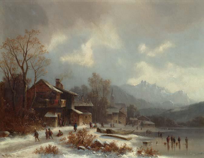 Gemälde des 19. Jahrhunderts 3215* ANTON DOLL (1826 München 1887) Winterlandschaft.