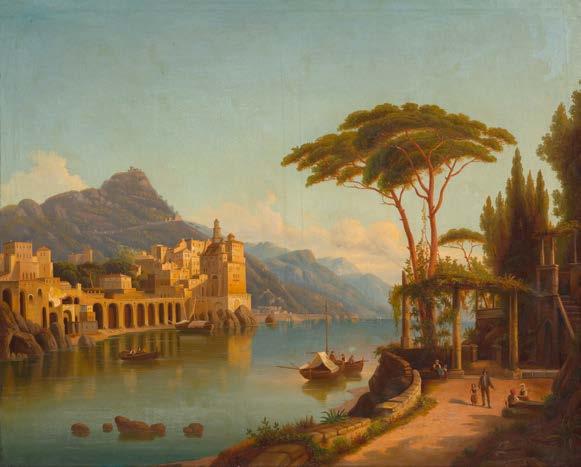 Gemälde des 19. Jahrhunderts 3221* CARL WILHELM GÖTZLOFF (Dresden 1803 1866 Neapel) Blick auf Atrani. 76 94 cm. Europäischer Privatbesitz.